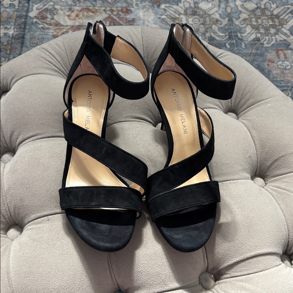 Antonio Melani Black Strappy Sandals